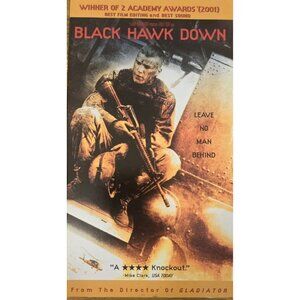 Black Hawk Down VHS Tape 2001 Ridley Scott Movie Drama Action  2 Academy Awards